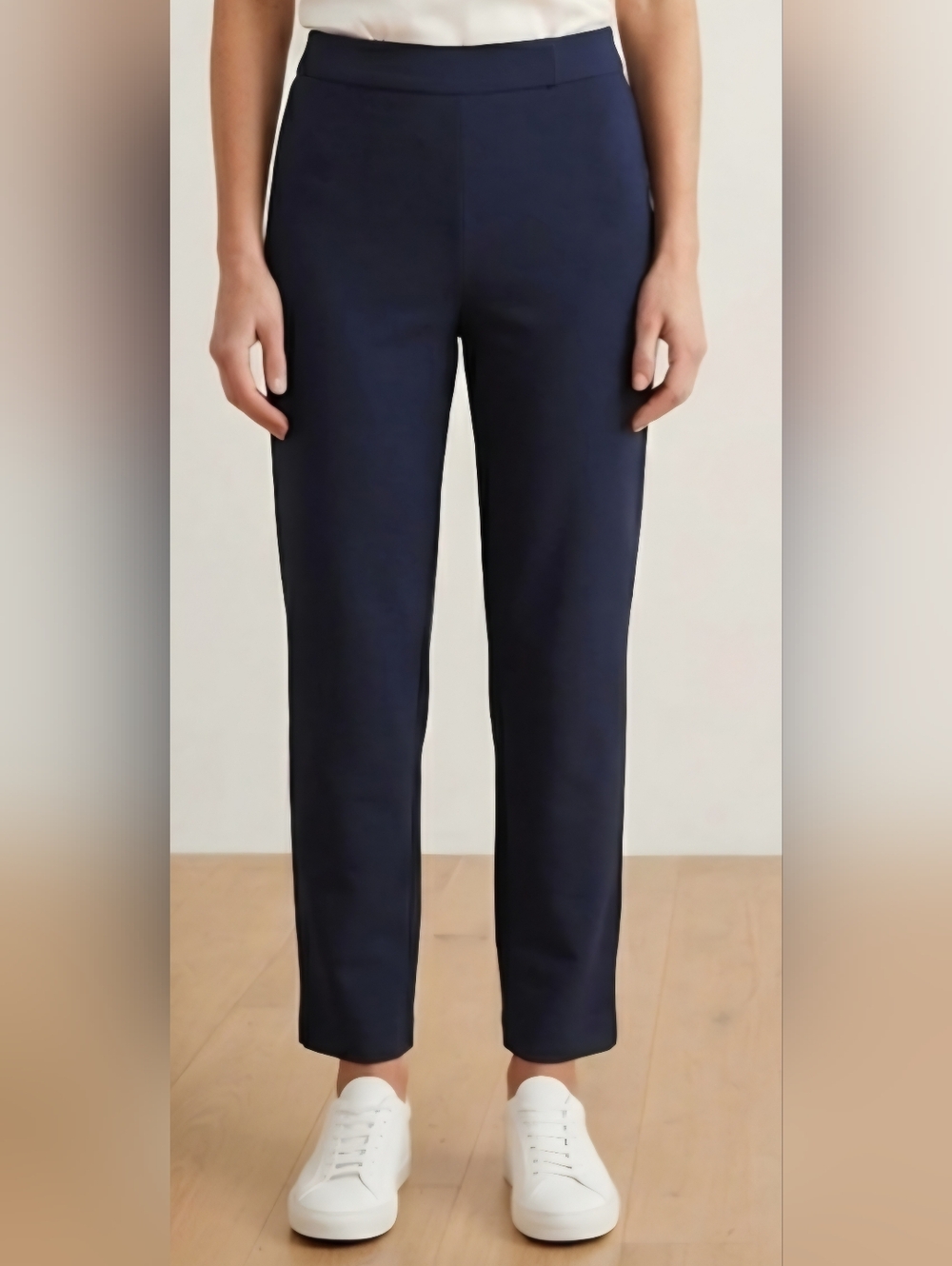 Jude Connally Navy Pull-On Straight Leg Pants